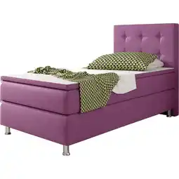 Netto Marken-Discount Inter Handels Boxspringbett Köln 90 x 200 cm, pink Angebot