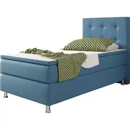 Netto Marken-Discount Inter Handels Boxspringbett Köln 90 x 200 cm, blau Angebot
