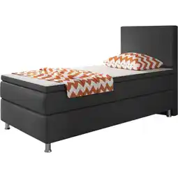 Netto Marken-Discount Inter Handels Boxspringbett Berlin 90x200 anthrazit Angebot
