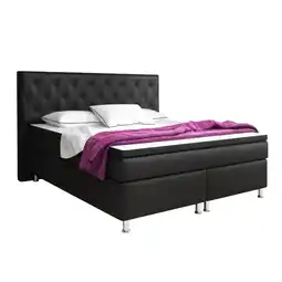 Netto Marken-Discount Inter Handels Boxspringbett Turin 180x200 cm schwarz Angebot