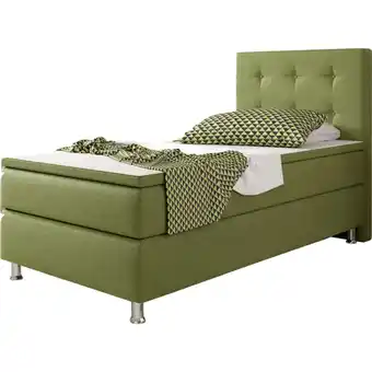 Netto Marken-Discount Inter Handels Boxspringbett Köln 90 x 200 cm, grün Angebot