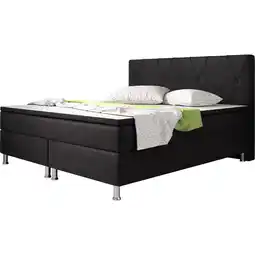 Netto Marken-Discount Inter Handels Boxspringbett Boston 180x200 cm schwarz Angebot