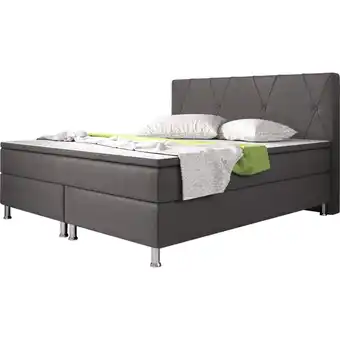Netto Marken-Discount Inter Handels Boxspringbett Boston 180x200 cm anthrazit Angebot