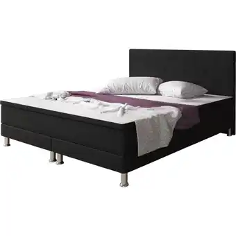 Netto Marken-Discount Inter Handels Boxspringbett Esra 180x200 Webstoff Schwarz Angebot
