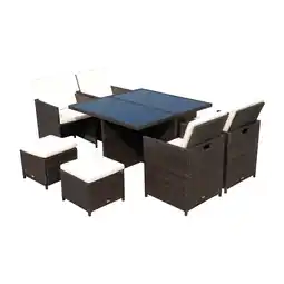Netto Marken-Discount Outsunny Sitzgruppe PE Polyrattan, Alu, Polyester, Hartglas Angebot