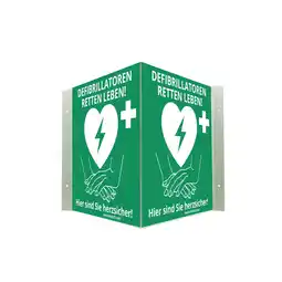 Netto Marken-Discount MEDX5 Defibrillator AED-Standort-Winkelschild, nachleuchtend, 20 cm x 20 cm Angebot