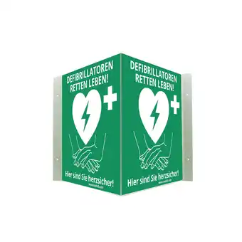 Netto Marken-Discount MEDX5 Defibrillator AED-Standort-Winkelschild, nachleuchtend, 20 cm x 20 cm Angebot