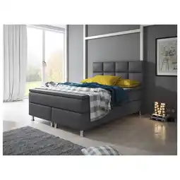 Netto Marken-Discount Inter Handels Boxspringbett Miami 140x200 cm anthrazit Angebot
