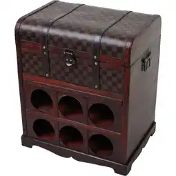 Netto Marken-Discount Kolonial Holz Weinregal Flaschenregal Weinfass Regal f. 6 Flaschen Koffer Truhe Angebot