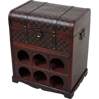 Netto Marken-Discount Kolonial Holz Weinregal Flaschenregal Weinfass Regal f. 6 Flaschen Koffer Truhe Angebot
