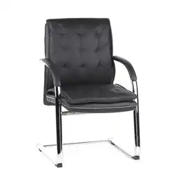 Netto Marken-Discount hjh OFFICE Freischwinger VILLA V Leder mit Armlehnen Angebot