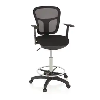 Netto Marken-Discount hjh OFFICE Counterstuhl TOP WORK 108 Stoff/Netzstoff mit Armlehnen Angebot