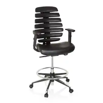 Netto Marken-Discount hjh OFFICE Counterstuhl ERGO LINE II WORK Kunstleder mit Armlehnen (höhenverstellbar) Angebot
