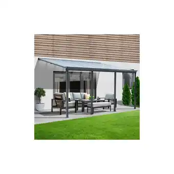 Netto Marken-Discount HOME DELUXE Terrassenüberdachung SOLIS - 618 x 303 x 226 / 278 cm Grau Angebot