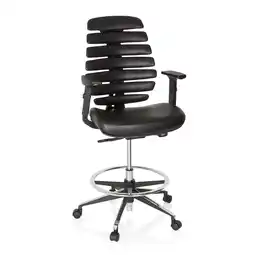 Netto Marken-Discount hjh OFFICE Counterstuhl ERGO LINE II WORK Leder mit Armlehnen (höhenverstellbar) Angebot