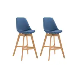 Netto Marken-Discount CLP 2er Set Barhocker Cannes Stoff-Bezug I Thekenhocker mit Eichenholz-Gestell Angebot
