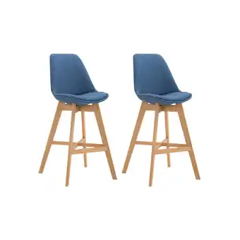 Netto Marken-Discount CLP 2er Set Barhocker Cannes Stoff-Bezug I Thekenhocker mit Eichenholz-Gestell Angebot