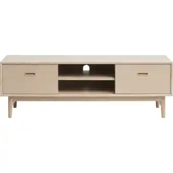 Netto Marken-Discount TV Tisch Rosie teilmassiv Eiche weiss Fernsehschrank Hifi Wohnzimmer Schrank Angebot