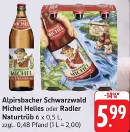 Gebauer's Alpirsbacher Schwarzwald Michel Helles oder Radler Naturtrüb Angebot