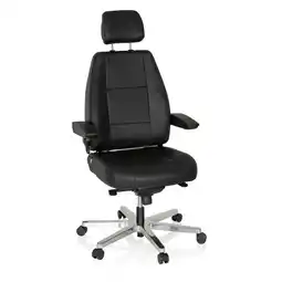 Netto Marken-Discount hjh OFFICE XXL Drehstuhl 24 HOURS Leder mit abklappbaren Armlehnen Angebot