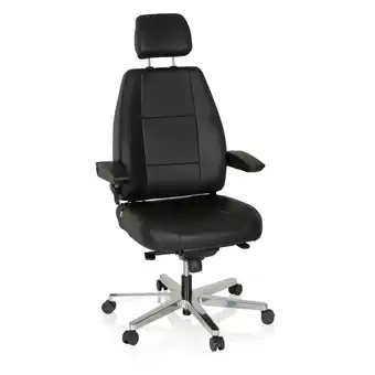 Netto Marken-Discount hjh OFFICE XXL Drehstuhl 24 HOURS Leder mit abklappbaren Armlehnen Angebot