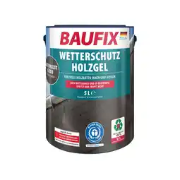 Netto Marken-Discount BAUFIX Wetterschutz-Holzgel anthrazitgrau seidenglänzend, 5 Liter, Holzlasur Angebot