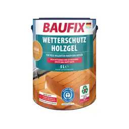 Netto Marken-Discount BAUFIX Wetterschutz-Holzgel lärche seidenglänzend, 5 Liter, Holzlasur Angebot