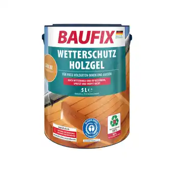 Netto Marken-Discount BAUFIX Wetterschutz-Holzgel lärche seidenglänzend, 5 Liter, Holzlasur Angebot
