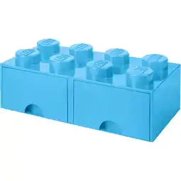 Netto Marken-Discount Room Copenhagen Aufbewahrungsbox LEGO Brick Drawer 8 hellblau Angebot