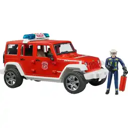 Netto Marken-Discount bruder Modellfahrzeug Jeep Wrangler Unlimited Rubicon Feuerwehrfahrzeug mit Feuerwehrmann Angebot