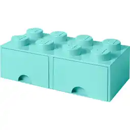 Netto Marken-Discount Room Copenhagen Aufbewahrungsbox LEGO Brick Drawer 8 aquablau Angebot