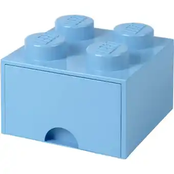 Netto Marken-Discount Room Copenhagen Aufbewahrungsbox LEGO Brick Drawer 4 hellblau Angebot
