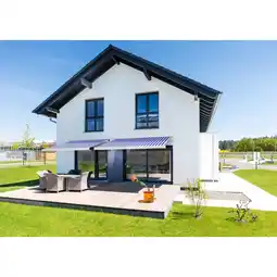 Netto Marken-Discount Home Deluxe LED-Vollkassettenmarkise Elos V2 inkl. Sensor, marineblau-weiß - 350 x 250 cm Angebot