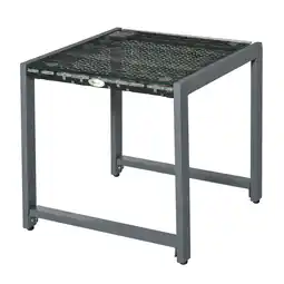 Netto Marken-Discount Outsunny Beistelltisch Polyrattan, Aluminium, Hartglas Angebot