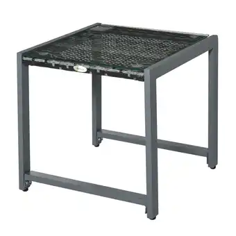 Netto Marken-Discount Outsunny Beistelltisch Polyrattan, Aluminium, Hartglas Angebot