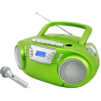 Netto Marken-Discount Soundmaster SCD5800GR CD/MP3 Boombox mit Radio, Kassettenrekorder, USB und externem Mikrophon Angebot