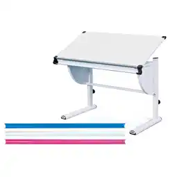 Netto Marken-Discount Inter Link Schülerschreibtisch Milo 3 in 1 in weiss, blau und pink Angebot