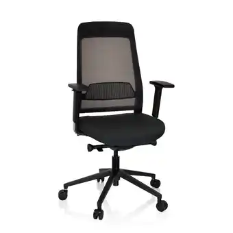 Netto Marken-Discount hjh OFFICE Profi Bürostuhl CHIARO T1 BLACK Stoff/Netzstoff mit Armlehnen (höhenverstellbar) Angebot