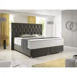Netto Marken-Discount Inter Handels Boxspringbett Diamond 180x200 cm Anthrazit Velour Stoff Angebot