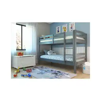 Netto Marken-Discount Inter Link Etagenbett Annika 90x200 cm Kiefer Massivolz grau lackiert Angebot