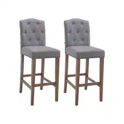 Netto Marken-Discount CLP 2er Set Barhocker Louise mit Stoffbezug I Barstuhl aus Holz I Tresenstuhl mit Fußstütze Angebot