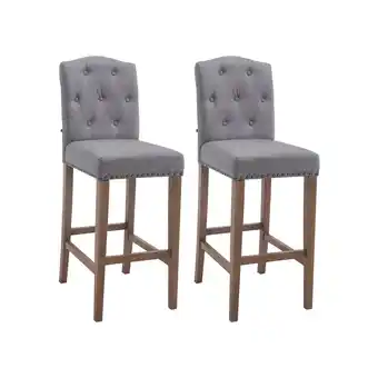 Netto Marken-Discount CLP 2er Set Barhocker Louise mit Stoffbezug I Barstuhl aus Holz I Tresenstuhl mit Fußstütze Angebot