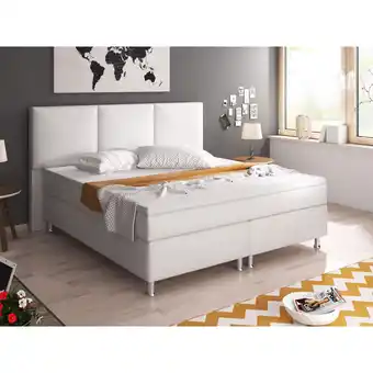 Netto Marken-Discount Inter Handels Boxspringbett Oslo 180x200 cm Kunstleder weiß Angebot