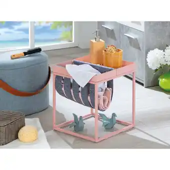Netto Marken-Discount Inter Link Magazinständer Beistelltisch Club NY in rosa und grau Angebot