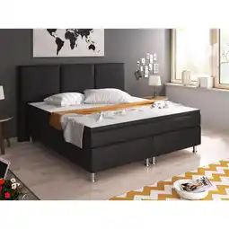Netto Marken-Discount Inter Handels Boxspringbett Oslo 180x200 cm Kunstleder schwarz Angebot