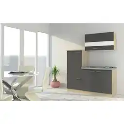 Netto Marken-Discount Respekta Economy Küchenzeile KB160ESG 160 cm, Grau mit Pantryauflage Angebot