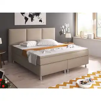 Netto Marken-Discount Inter Handels Boxspringbett Oslo 180x200 cm Kunstleder muddy Angebot