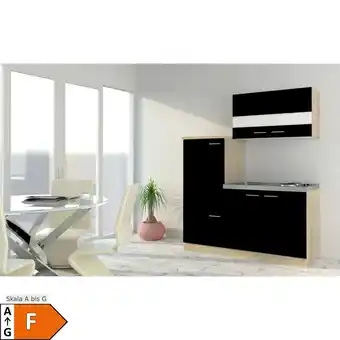Netto Marken-Discount Respekta Economy Küchenzeile KB160ESS 160 cm, Schwarz mit Pantryauflage Angebot