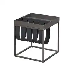 Netto Marken-Discount Inter Link Magazinständer Beistelltisch Club NY in grau und schwarz Angebot