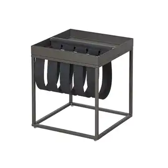 Netto Marken-Discount Inter Link Magazinständer Beistelltisch Club NY in grau und schwarz Angebot